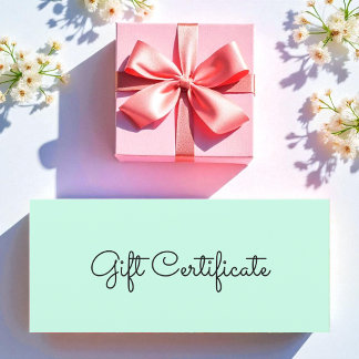 Beauty Mint Green Business Gift Certificate