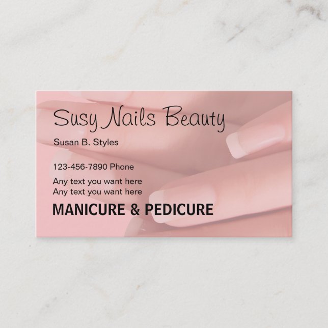 Beauty Nails Manicure Business Cards (Front)