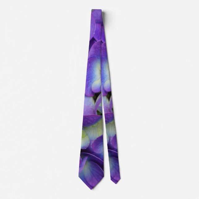 Beauty Of a Blue Hydrangea Neck Tie (Front)