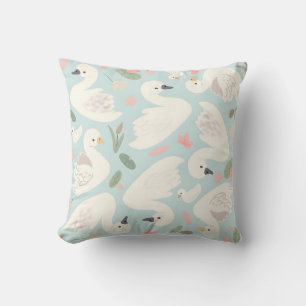 beauty of a white swan throw pillow