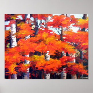 Beauty of Autumn Forest-Acrylic on Canvas Painting Poster