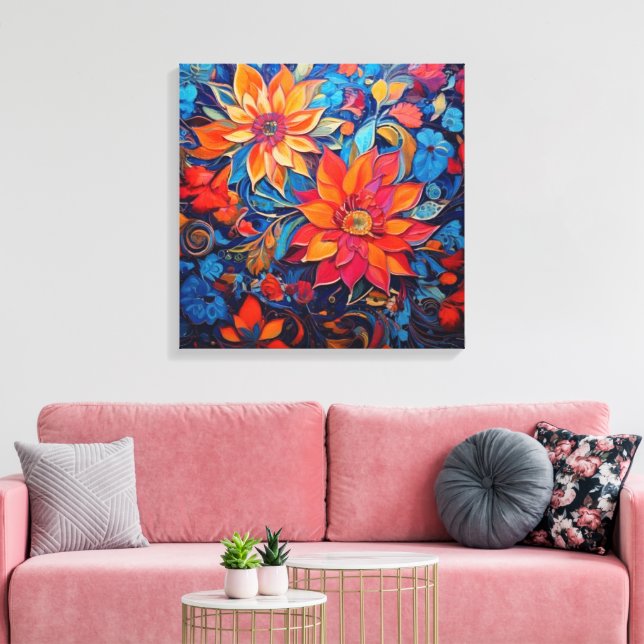 Beauty of flowers canvas print (Insitu(LivingRoom))