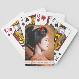 Beauty of Geisha oriental Maiko lady japanese art Playing Cards