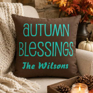Beauty of Harvest Season Autumn Blessings Throw Pillow