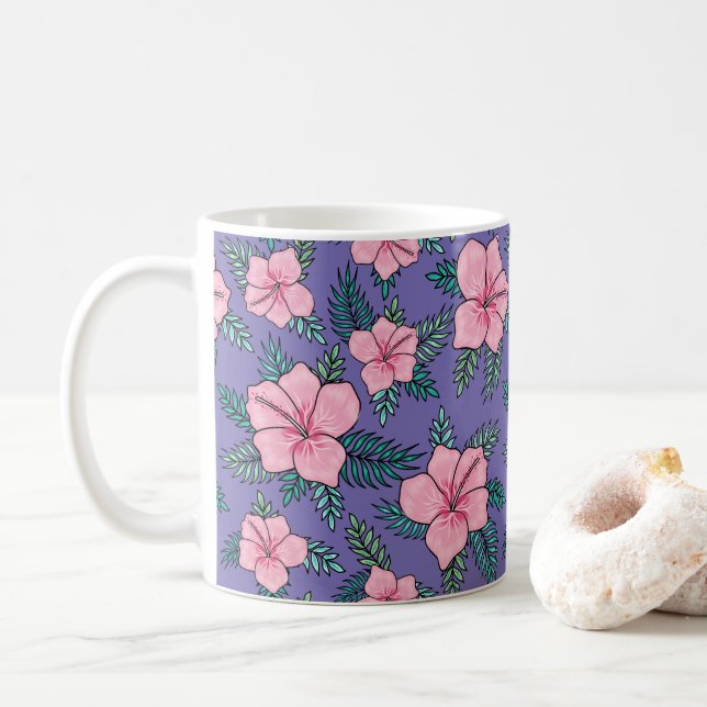 Beauty of Hibiscus  Coffee Mug (With Donut)