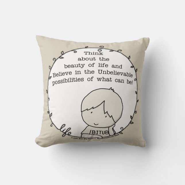 Beauty of Life Throw Pillow (Front)
