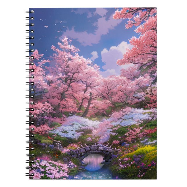 Beauty of the Stream and Sakura Bridge Notebook (Front)
