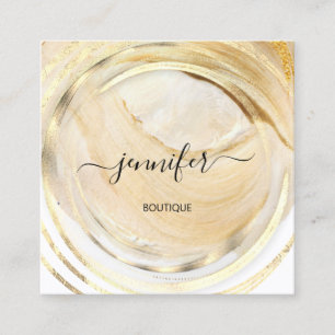 Beauty Organic Bio Shop QR Logo Soap Balm Gold Square Business Card