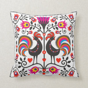beauty pillow with polish pattern folk