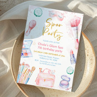 Beauty Pink Gold Spa Party Birthday Invitation