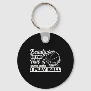 Beauty Play Bysketbyll Player Girl Byller Sporty B Keychain