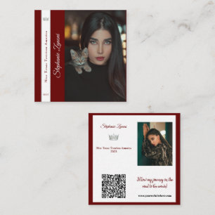Beauty Queen Calling Card   Red QR Code