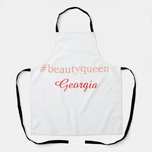 Beauty queenhashtag light red add name girl boss apron