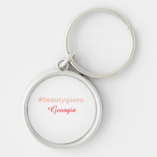 Beauty queenhashtag light red add name girl boss  keychain