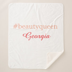 Beauty queenhashtag light red add name girl boss  sherpa blanket