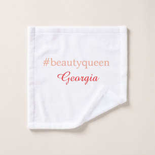 Beauty queenhashtag light red add name girl boss  wash cloth