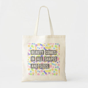 Beauty Quote Shapes Pastel Geometric Pattern Tote Bag