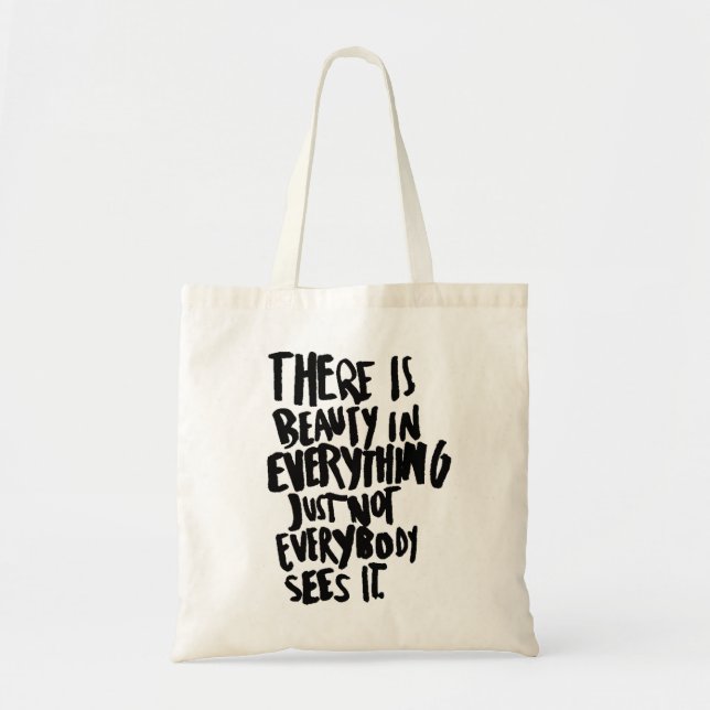 Beauty Quote Tote Bag Shoulder Bag Shopping Bag (Front)