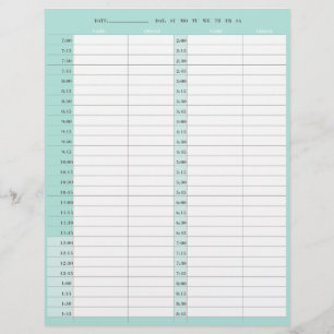 Beauty salon 1-day appointment book pages