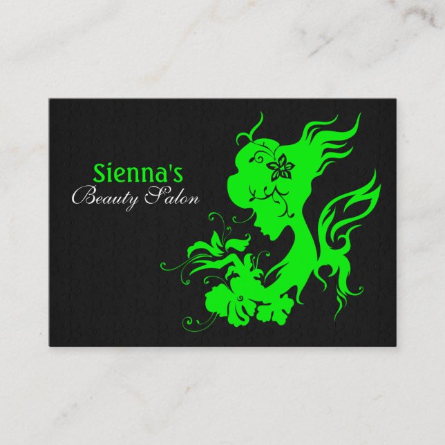 Beauty Salon Appointment Card (Lime) (Front)
