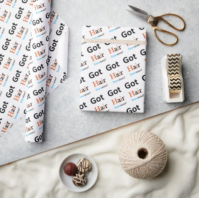 Beauty Salon, Barbershop Got Hair Extensions? Wrapping Paper (Crafts)