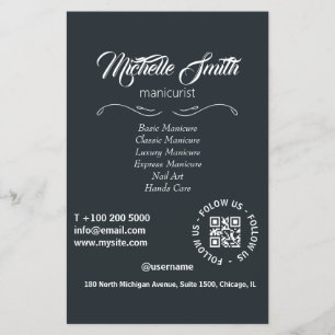 Beauty Salon Black White Grey Grey Script Font Flyer