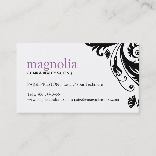 Beauty Salon Business Cards (Front)