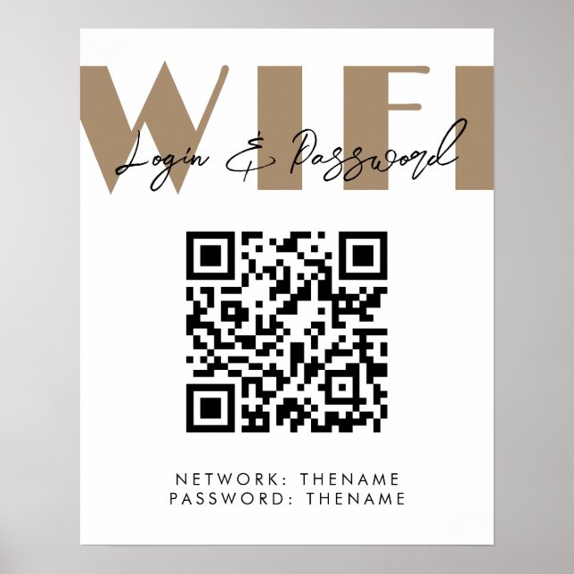 Beauty Salon Cafe Wifi Network QR Code Poster (Devant)
