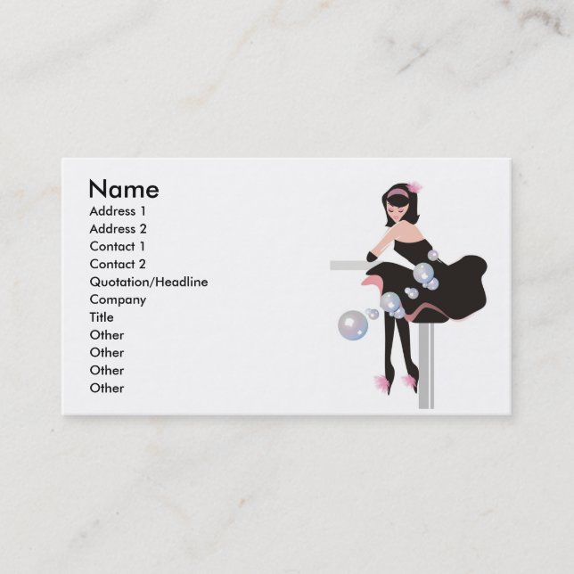 Beauty Salon, Club or Bar Business Card (Front)