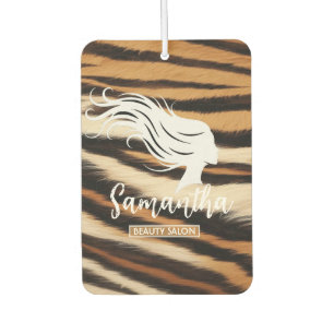 Beauty Salon Custom Name Tiger Print Salon Bag Air Freshener