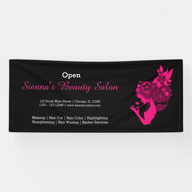 Beauty Salon (deep pink) * choose background colou Banner (Horizontal)