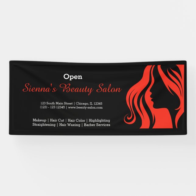 Beauty Salon (firebrick) Banner (Horizontal)