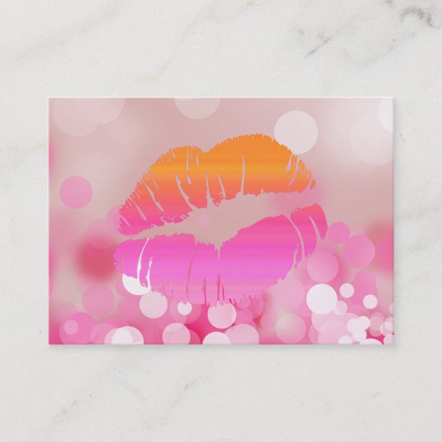 Beauty Salon Gift Card Lips & Lights Pink (Front)
