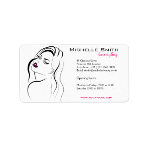 Beauty Salon Glamorous Fashion Girl Black White Label
