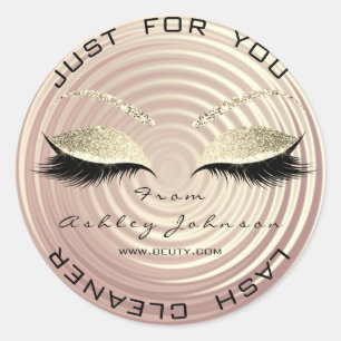 Beauty Salon Glitter Gold Lash Cleaner Thank You Classic Round Sticker