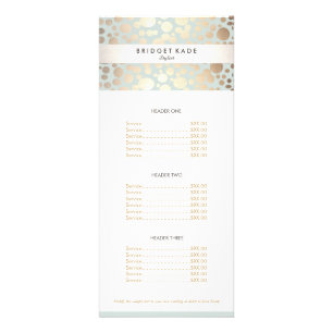 Beauty Salon Gold Light Blue Circle Pattern Menu