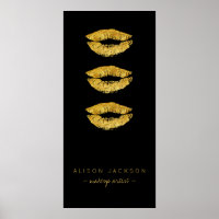 Beauty salon gold lips black glam promotional