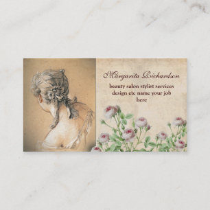 beauty salon hair design vintage business cards