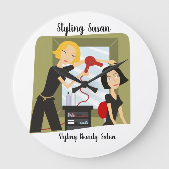 Beauty Salon Hair Stylist Clock (Front)
