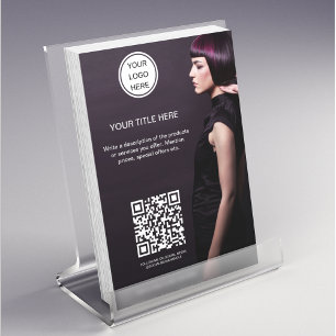 Beauty Salon Hair Stylist l Business Logo QR Code Flyer