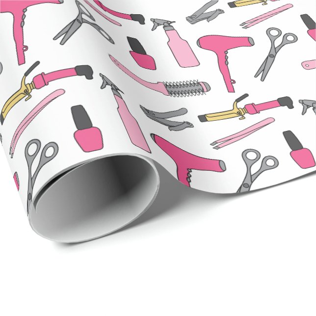 Beauty, Salon, Hair Stylist, Nail Tech Wrapping Paper (Roll Corner)