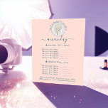 Beauty Salon Hairdresser Logo Rose Blue Price List Flyer<br><div class="desc">florenceK luxury beauty salon collection</div>