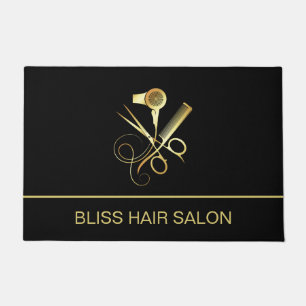 Beauty Salon Hairstylist Custom Black Doormat