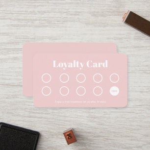 Beauty Salon Loyalty Card professional pink