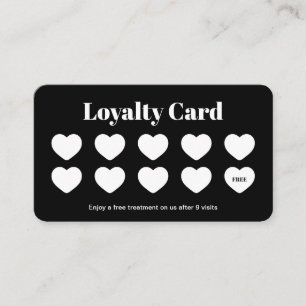 Beauty Salon Loyalty Card Simple Modern Black