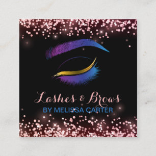 Beauty Salon Makeup Artist Brows Lash Extensions Square Business Card