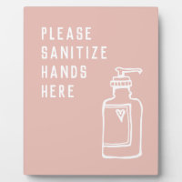 Beauty Salon Minimalist Pink Sanitize Hands Here
