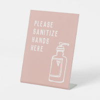 Beauty Salon Minimalist Pink Sanitize Hands