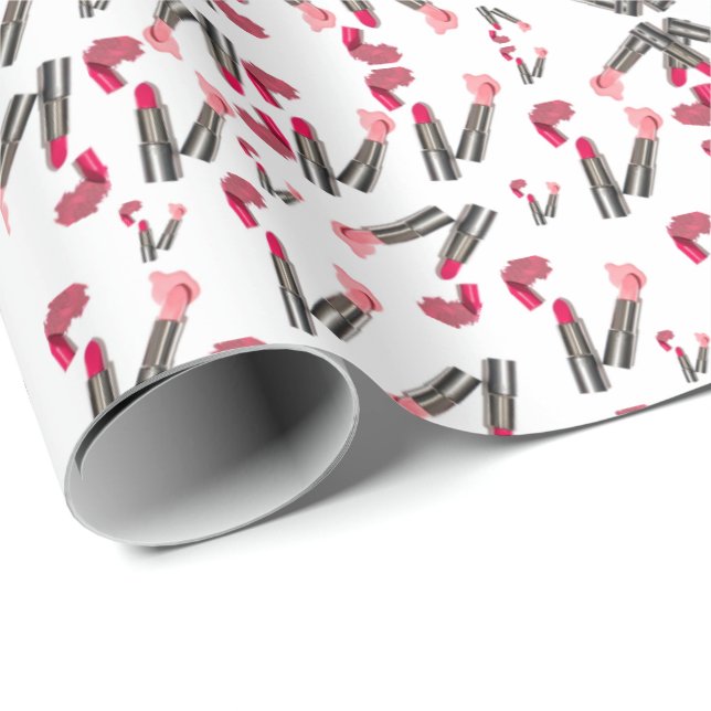 Beauty Salon, Nail Salon & Spa Lipstick Makeup Wrapping Paper (Roll Corner)