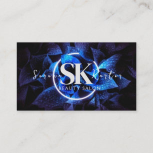 Beauty Salon Neon Abstract Woman Modern Business Card